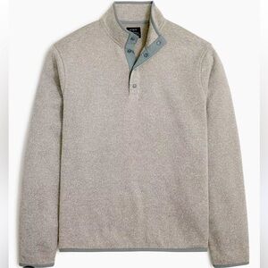 J CREW Men’s Marled fleece half-snap pullover L NEW